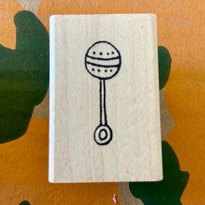 Paper Source Baby Rattle Rubber Stamp